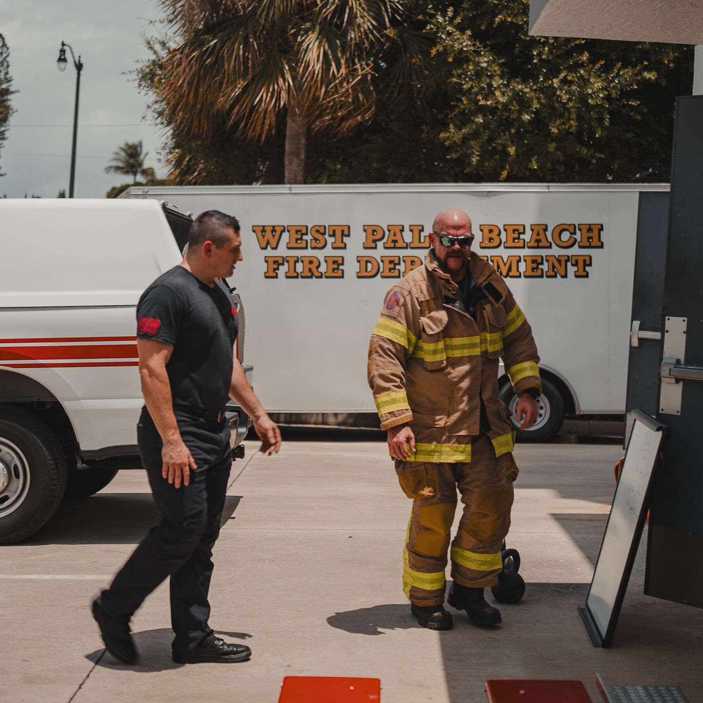 West Palm Beach firefighters training in turnout gear